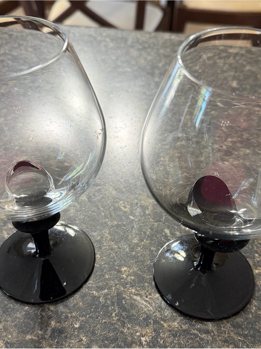 Mouth- blown decorative cognac glass from Oberstdorfer Glashütte